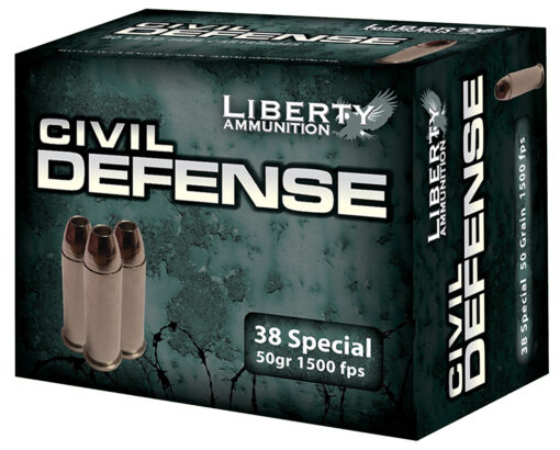 Liberty Ammunition LACD38025 Civil Defense  38 Special 50 gr 1500 fps Lead-Free Fragmenting Hollow Point (LFFHP) 20 Bx/10 Cs
