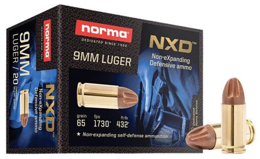Norma Ammunition 611140020 Self Defense NXD 9mm Luger 65 gr Injection Molded Copper Projectile 20 Per Box/ 10 Cs