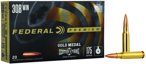 Federal GM308OTM2 Gold Medal Premium 308 Cal 175 gr Open Tip Match (OTM) 20 Per Box/ 10 Cs