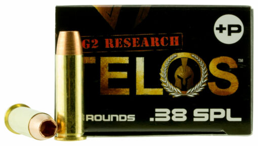 G2 Research TELOS 38SPL+ Telos Defense 38 Special +P 105 gr Fracturing Copper Hollow Point (FCHP) 20 Per Box/ 25 Cs