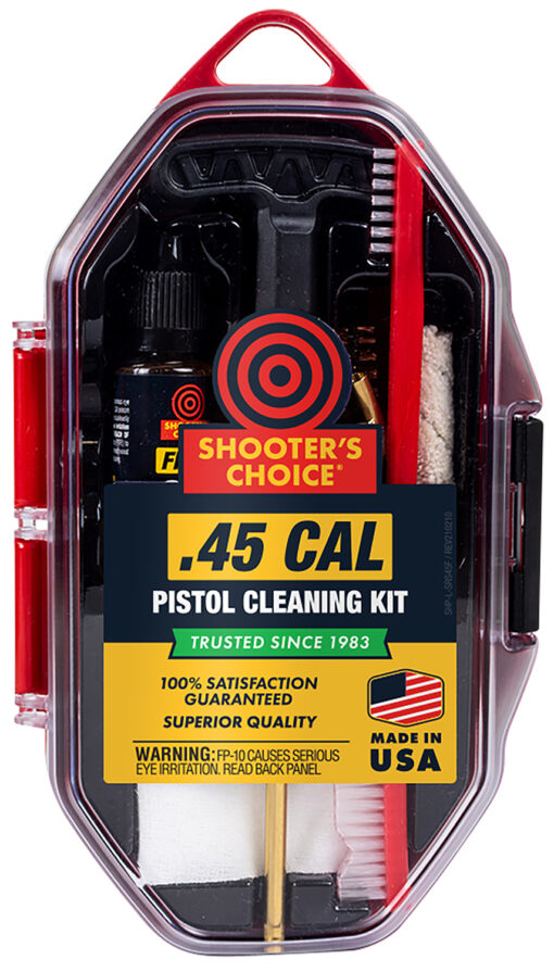 Shooters Choice SRS45 Pistol Cleaning Kit 45 Cal Handgun/Red Plastic Case