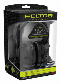 Peltor TAC500OTH Sport Tactical 500 with Bluetooth 26 dB Over the Head Black Ear Cups with Ventilated
