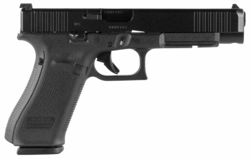 Glock PA343S103MOS G34 Gen5 MOS 9mm Luger 5.31" 17+1 Black Polymer Frame Black nDLC Steel with Front Serrations & MOS Cuts Slide Black Rough Texture Interchangeable Backstraps Grip Adj Sights