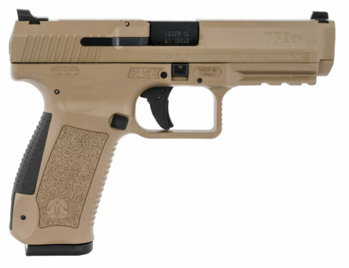 Century HG4865DN TP9SF  9mm Luger 4.46" 18+1 Flat Dark Earth Cerakote Black Interchangeable Backstrap Grip