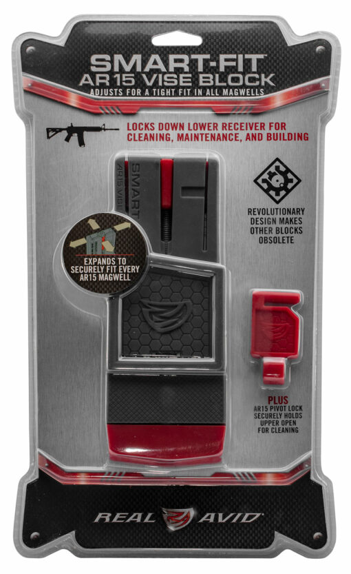 Real Avid AVAR15SFVB Smart-Fit Vise Block Gray/Red Polymer 223 Rem 5.56x45mm NATO Rifle AR-15