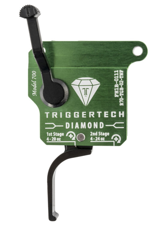 TriggerTech R70TGB02TNF Diamond  Remington 700 Green w/Black Parts Two-Stage Flat Clean 0.50-2.80 lbs Right