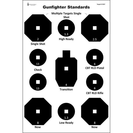 DISCONTINUED WBA Target #3 -  Combat Skills Gunfighter Target - ALL WEATHER RESISTANT TARGET ON HEAVY PAPER