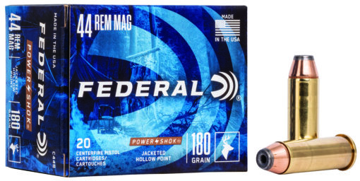Federal C44B Power-Shok Handgun 44 Rem Mag 180 gr Jacket Hollow Point 20 Per Box/ 25 Cs