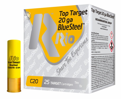 RIO AMMUNITION TTBS207 Top Target BlueSteel 20 Gauge 2.75" 7/8 oz 7 Shot 25 Bx/ 10 Cs