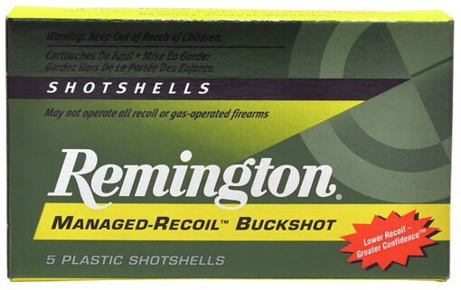 Remington Ammunition 20282 Managed Recoil Buckshot 12 Gauge 2.75" 00 Buck Shot 5 Per Box/ 20 Cs