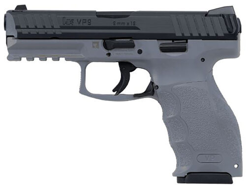 HK 81000232 VP9  9mm Luger 4.09" 10+1 (3) Gray Black Steel Slide Gray Interchangeable Backstrap Grip Night Sights