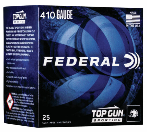 Federal TGS412148 Top Gun  410 Gauge 2.50" 1/2 oz 8 Shot 25 Per Box/ 10 Case