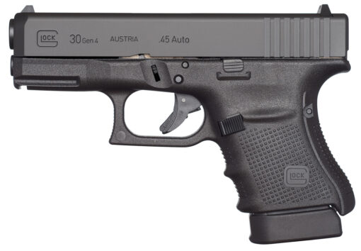 Glock UG3050201 G30 Gen 4  Subcompact 45 ACP 3.77" 10+1 Black Black Interchangeable Backstrap Grip